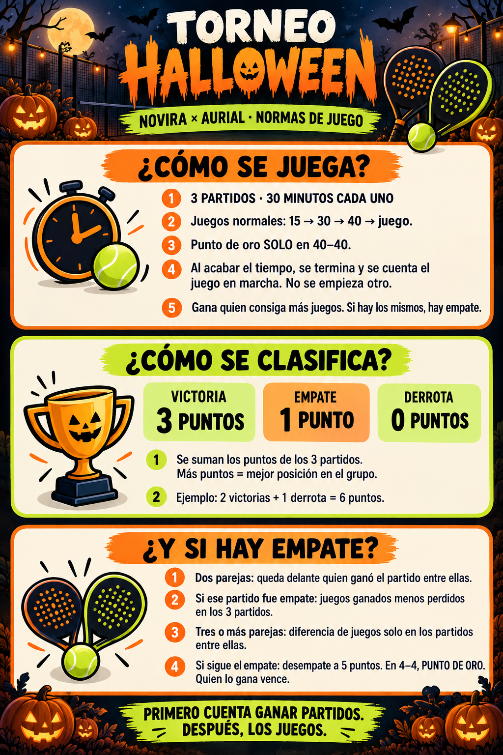 Vista previa de las normas del torneo Halloween